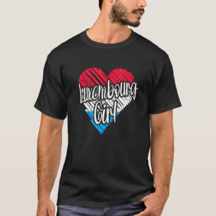 T-shirt Luxembourg pour fille cœur luxembourgeois drapeau 