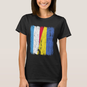 T-shirt Luxembourg Ukraine Demi-drapeau Luxembourgeois Ukr