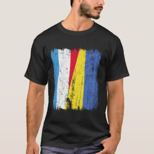 T-shirt Luxembourg Ukraine Demi-drapeau Luxembourgeois Ukr