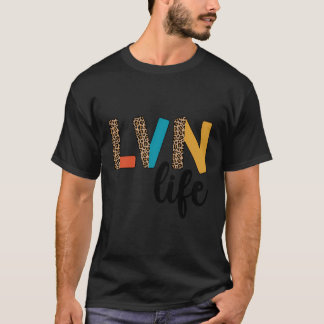 T-shirt Lvn Life Lvn Infirmière Léopard Licence Nur Profes