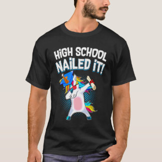 T-shirt Lycée cloué il Graduation Dabbing Unicorn