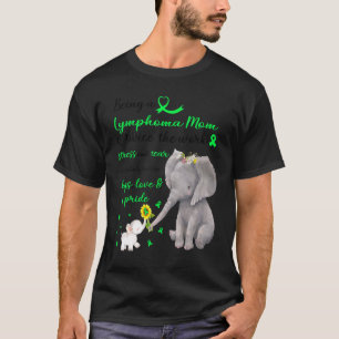 T-shirt Lymphome d'éléphant fort Maman Deux fois l'amour