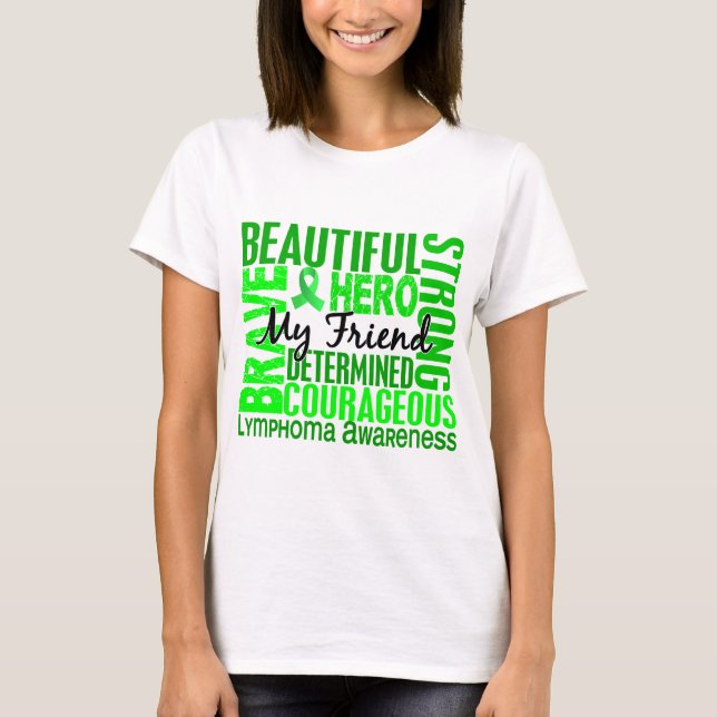T-shirt Lymphome femelle carré d'ami d'hommage (Devant)