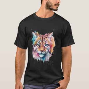 T-shirt Lynx Aquarelle Chat Sauvage Art Animalier Pastel W