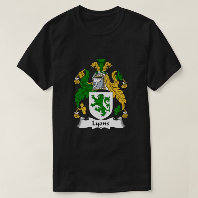 T-shirt Lyons Coat of Arms Lyons Family Crest Classic (Design devant)
