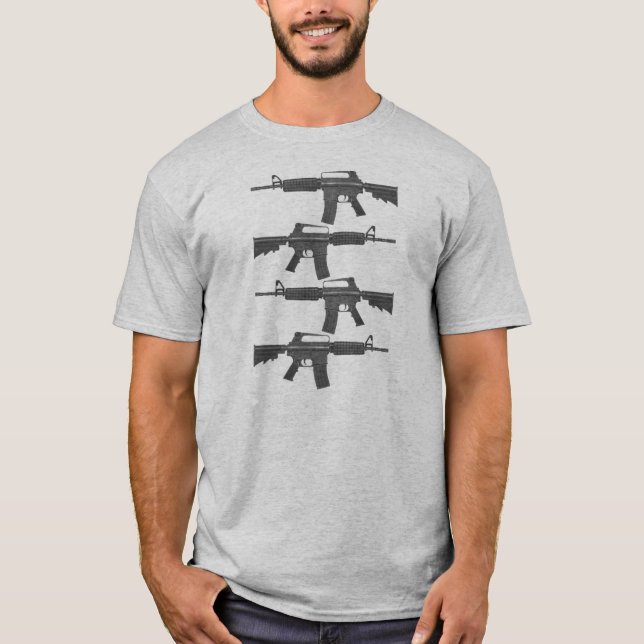 T-shirt M16 %pipe % AR15 = a dédoublé des melons (Devant)