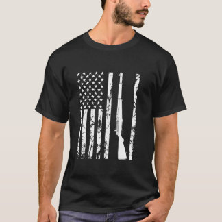 T-shirt M1 Garand Rifle USA Drapeau américain Long Manche 