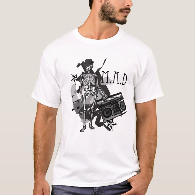 T-shirt M.A.D- Balancier squelettique (Devant)