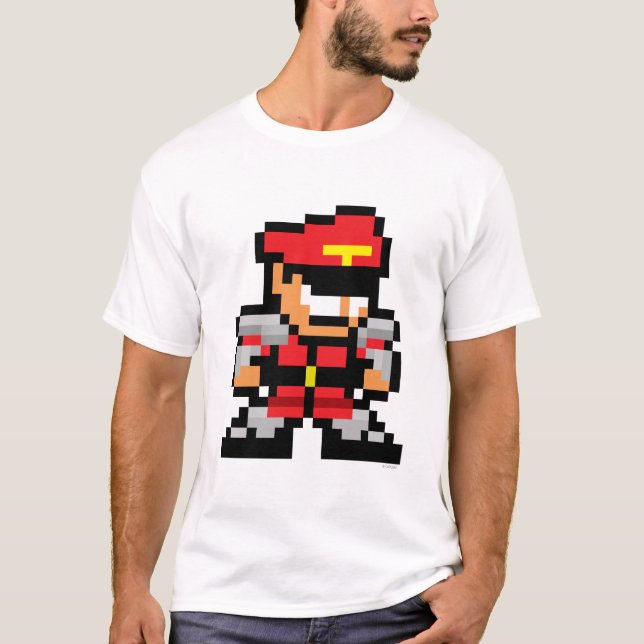 T-shirt m. Bison à 8 bits (Devant)