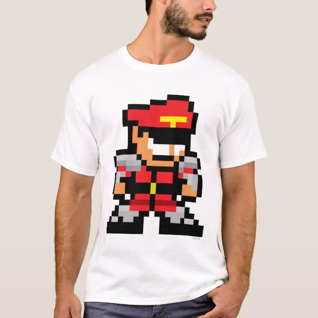 T-shirt m. Bison à 8 bits (Devant)