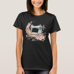 T-shirt M cousu manuel vintage de courtepointe Fleur
