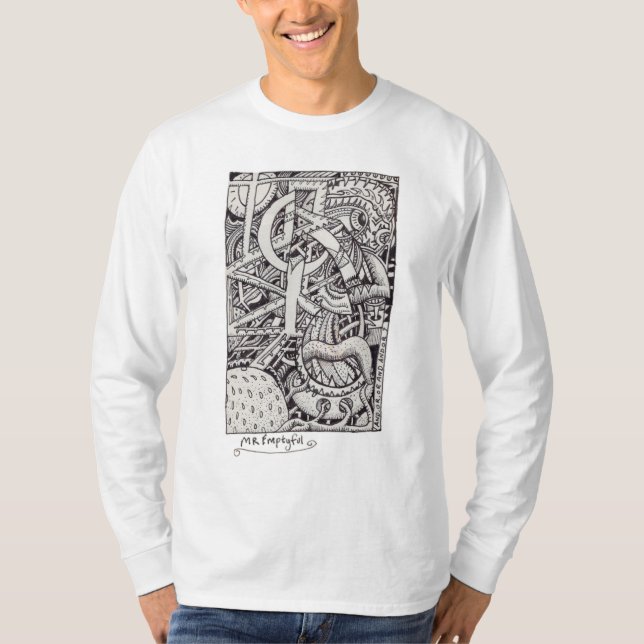 T-shirt M. Emptyful, dessin à l'encre (Devant)