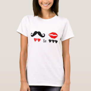 T-shirt M. et Mme Lips et cadeau de mariage de moustache