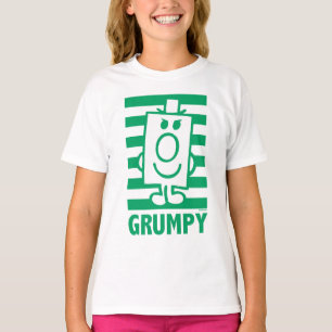 T-shirt M. Grumpy   Grin escarpé et rayures vertes