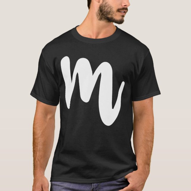T-shirt M Lettre majuscule Initiales Cool ABC (Devant)