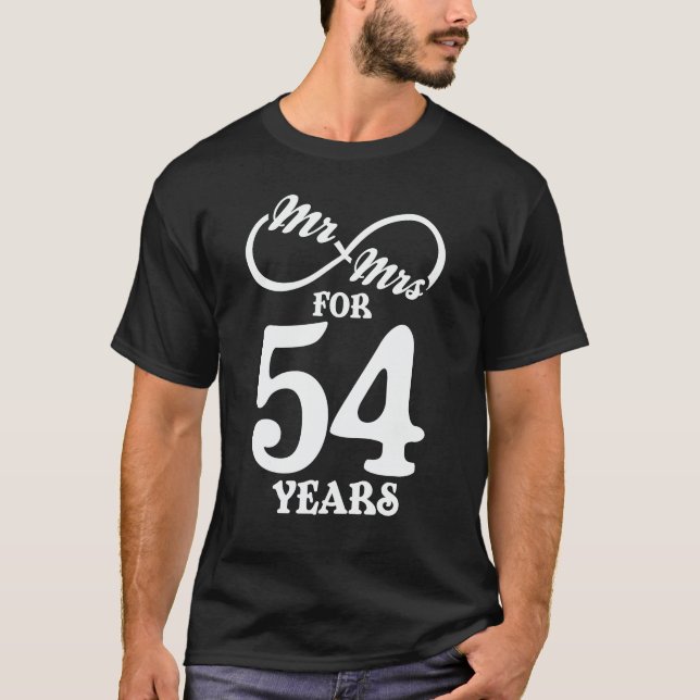 T-shirt M. & Madame pour 54 ans 1er anniversaire Mariage (Devant)
