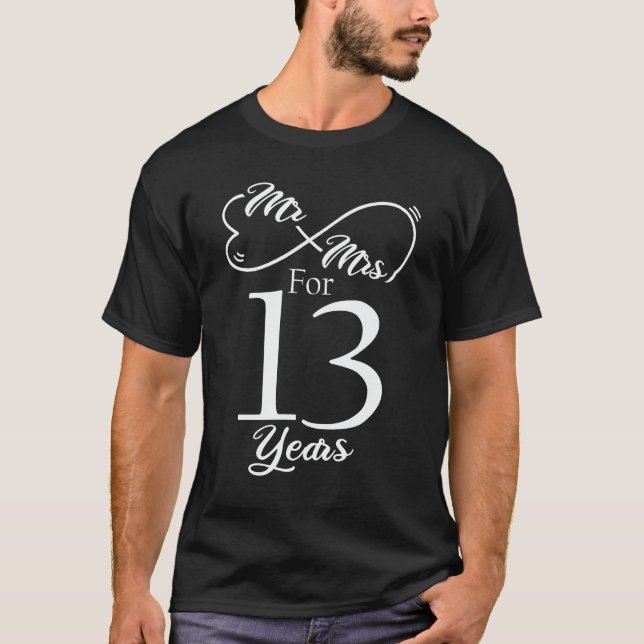 T-shirt M. & Mme For 13 Years 13th Wedding Anniversary (Devant)