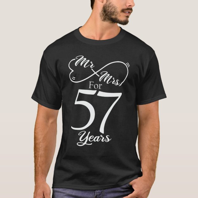 T-shirt M. & Mme For 57 Years 57th Mariage Anniversary (Devant)
