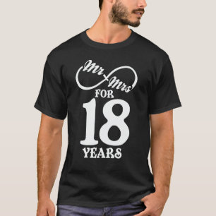 T-shirt M. & Mme Pour 18 ans 18e anniversaire de Mariage