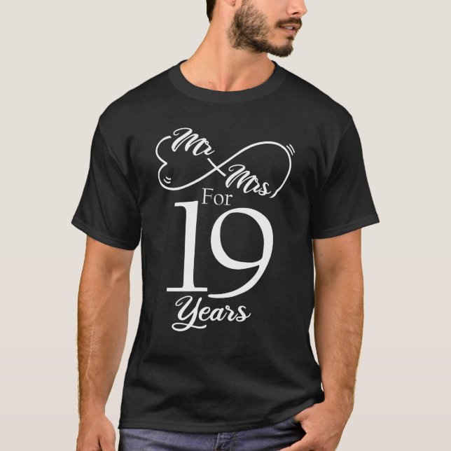 T-shirt M. & Mme Pour 19 ans 19e anniversaire de Mariage (Devant)