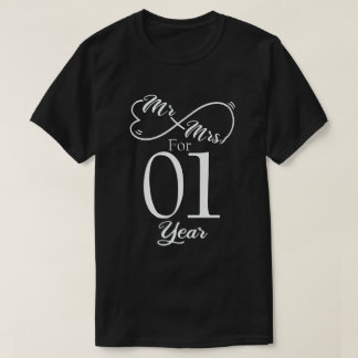 T-shirt M. & Mme Pour 1 an 1er anniversaire Mariage