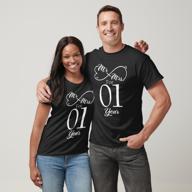 T shirt M. Mme Pour 1 an 1er anniversaire Mariage Zazzle