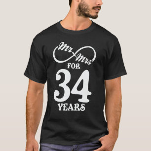 T-shirt M. & Mme Pour 34 Anniversaire du 34e Mariage