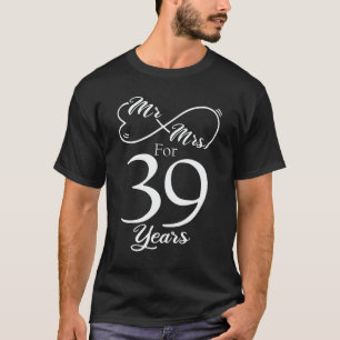 T-shirt M. & Mme Pour 39 Anniversaire du 39e Mariage