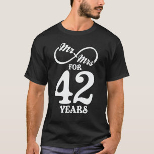 T-shirt M. & Mme Pour 42 Anniversaire du 42e Mariage