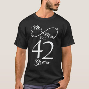 T-shirt M. & Mme Pour 42 Anniversaire du 42e Mariage