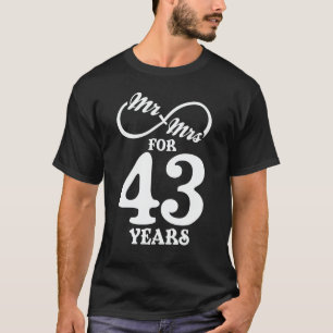 T-shirt M. & Mme Pour 43 Anniversaire du 43e Mariage