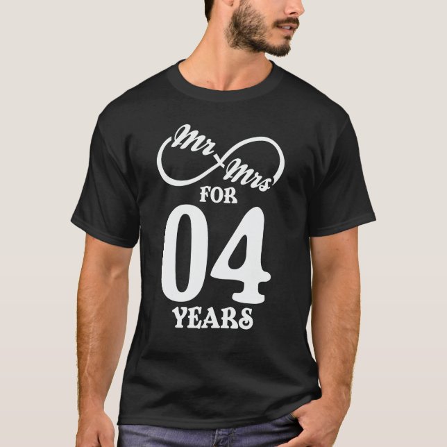 T-shirt M. & Mme Pour 4 ans 4e anniversaire de Mariage (Devant)