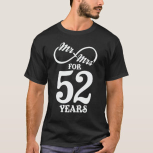 T-shirt M. & Mme Pour 52 Anniversaire du 52e Mariage