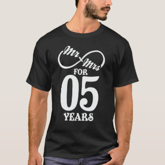 T-shirt M. & Mme Pour 5 ans 5e anniversaire de Mariage