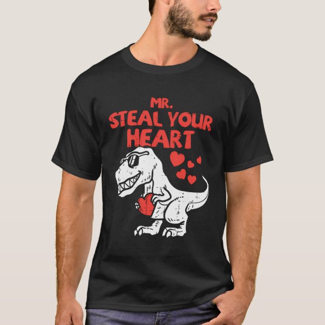 T-shirt M. Steal Your Heart Dino Toddler Valentines Day Ba (Devant)