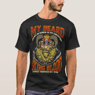 T-shirt Ma Barbe Grandit En L'Honneur De Mes Ancêtres Viki