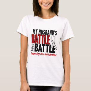 T-shirt Ma bataille trop 1 CANCER d'OS/POUMON de mari
