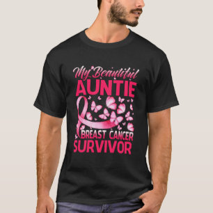 T-shirt Ma belle tante Cancer du sein Survivor Butterf