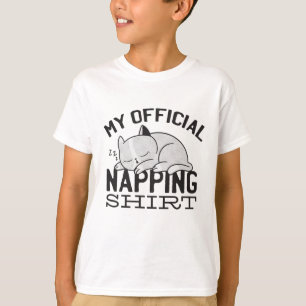 T-shirt Ma chemise de sieste officielle - Chat en sommeil
