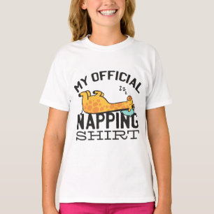 T-shirt Ma chemise de sieste officielle - Giraffe endormie