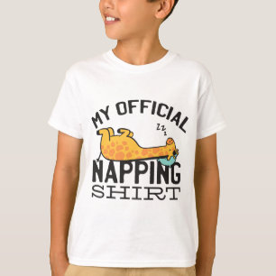 T-shirt Ma chemise de sieste officielle - Giraffe endormie