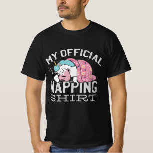 T-shirt Ma chemise de sieste officielle - Lazy sommeil Uni