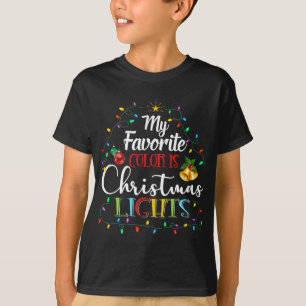 T-shirt Ma couleur préférée est les lumières de Noël jamas
