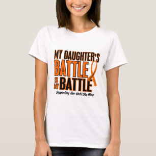 T-shirt Ma de bataille leucémie de fille trop
