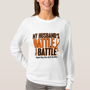 T-shirt Ma de bataille leucémie de mari trop
