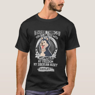 T-shirt Ma famille Mon chien sibérien husky Log