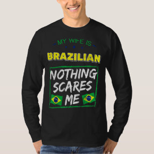T-shirt Ma Femme Est Brésilienne Patrimoine Racines Drapea