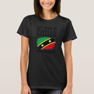 T-shirt Ma femme est fière du drapeau de Saint-Kitts-et-Ne