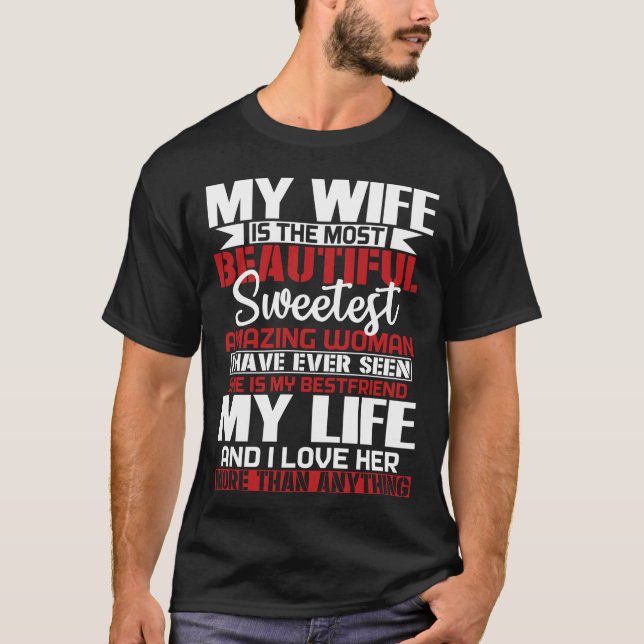 T-shirt Ma Femme Est La Plus Belle Pour Le Mari (Devant)