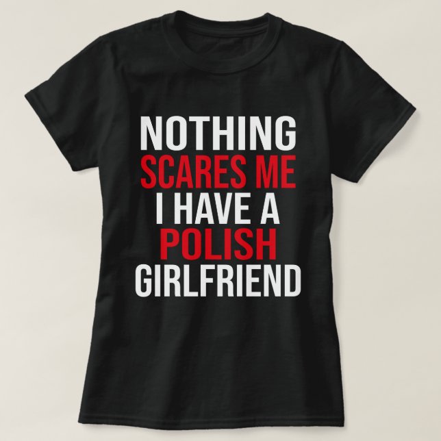 T-shirt Ma Femme Est Polonaise Rien Ne Me Fait Peur Mari (Design devant)